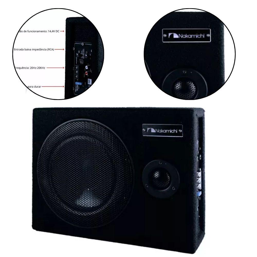 CAIXA AMPLIFICADA SELADA SLIM 8" 100W RMS MADEIRA