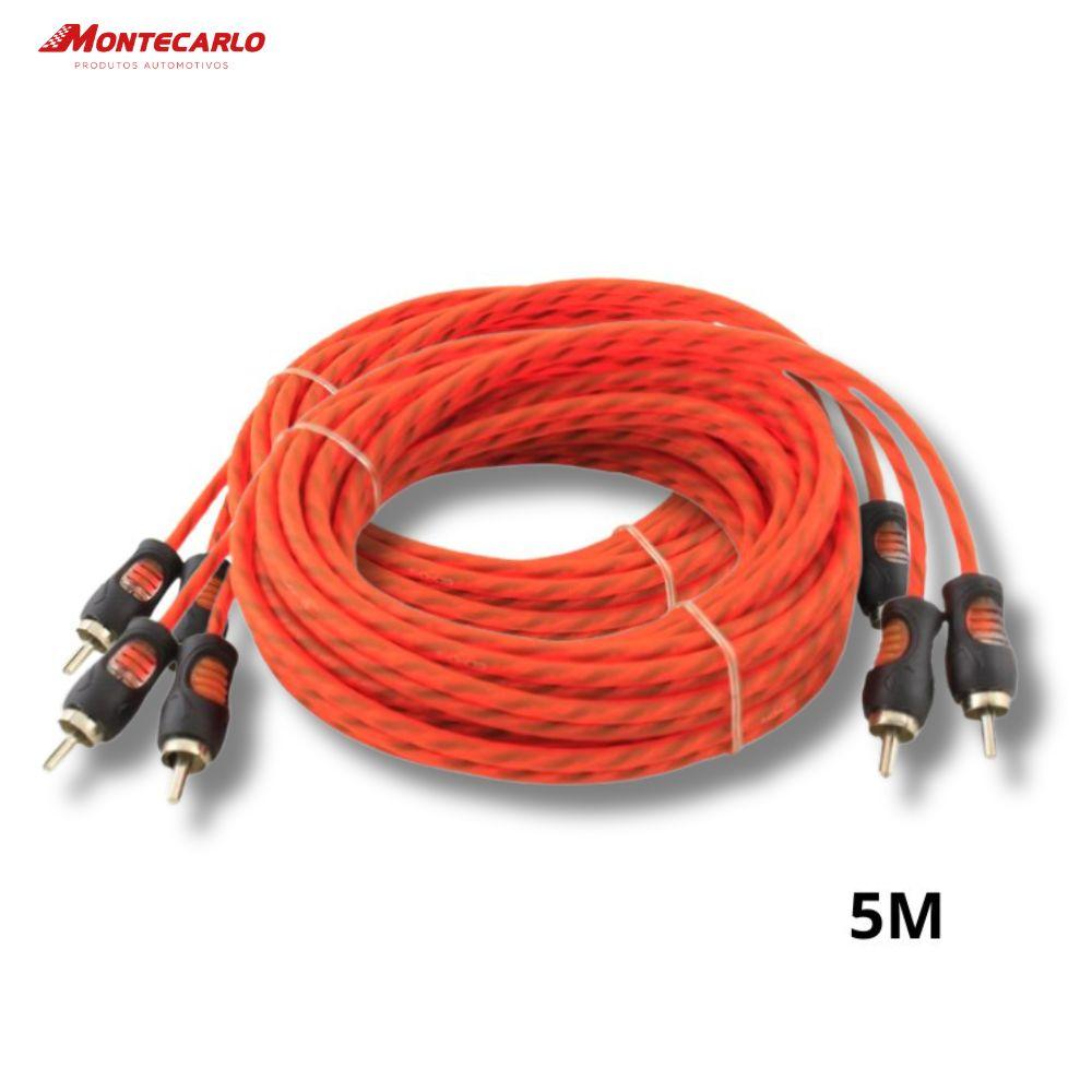 CABO RCA 5M 5MM PLUG R BLINDADO LARANJA