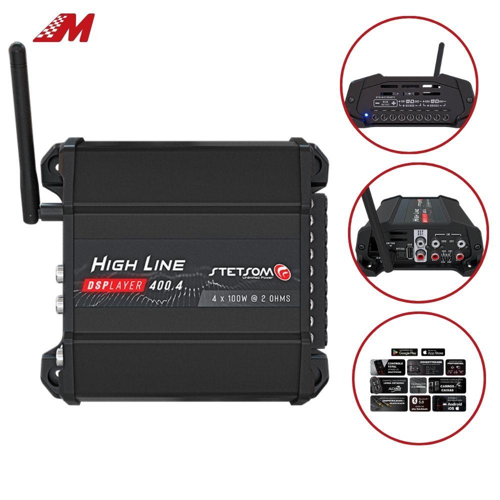 AMPLIF 4 CANAIS 400W RMS 2 OHMS D (HL400.4)