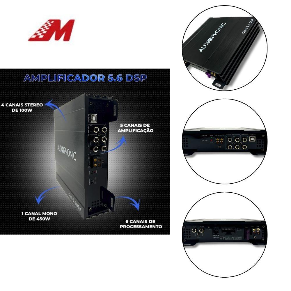 AMPLIF 5 CANAIS 850WRMS 2OHMS+1 CANAL PROCESSADOR
