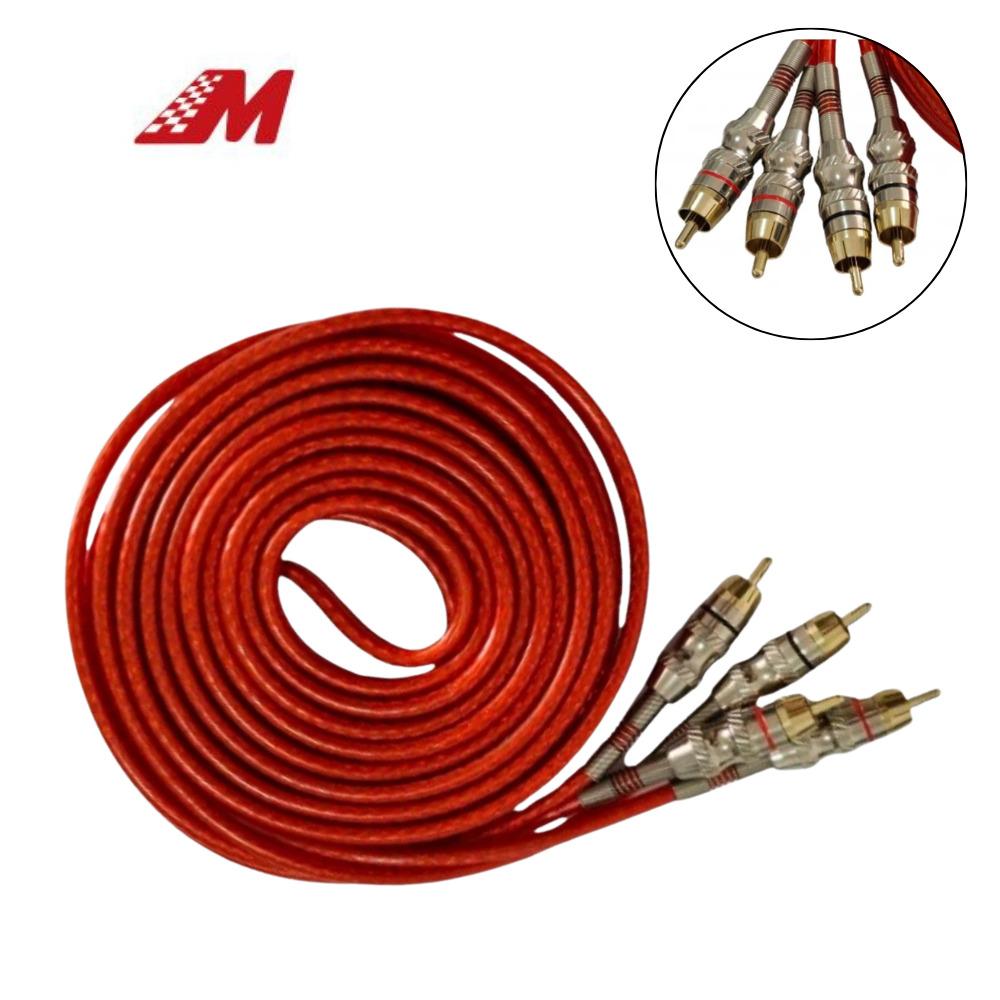 CABO RCA 5M 5MM PLUG R OURO TRIPLA BLINDAGEM VM