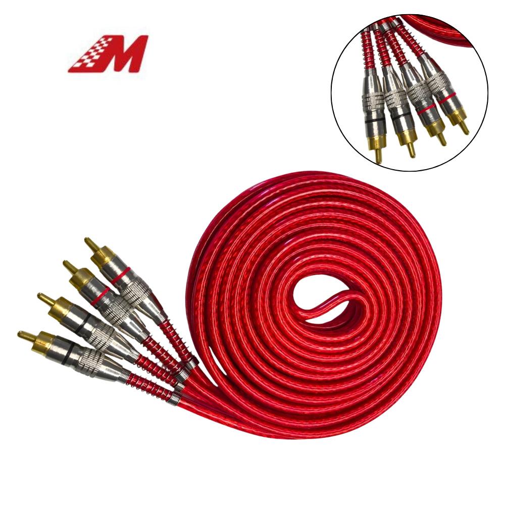 CABO RCA 5M 5MM PLUG R METAL TRIPLA BLINDAGEM VM