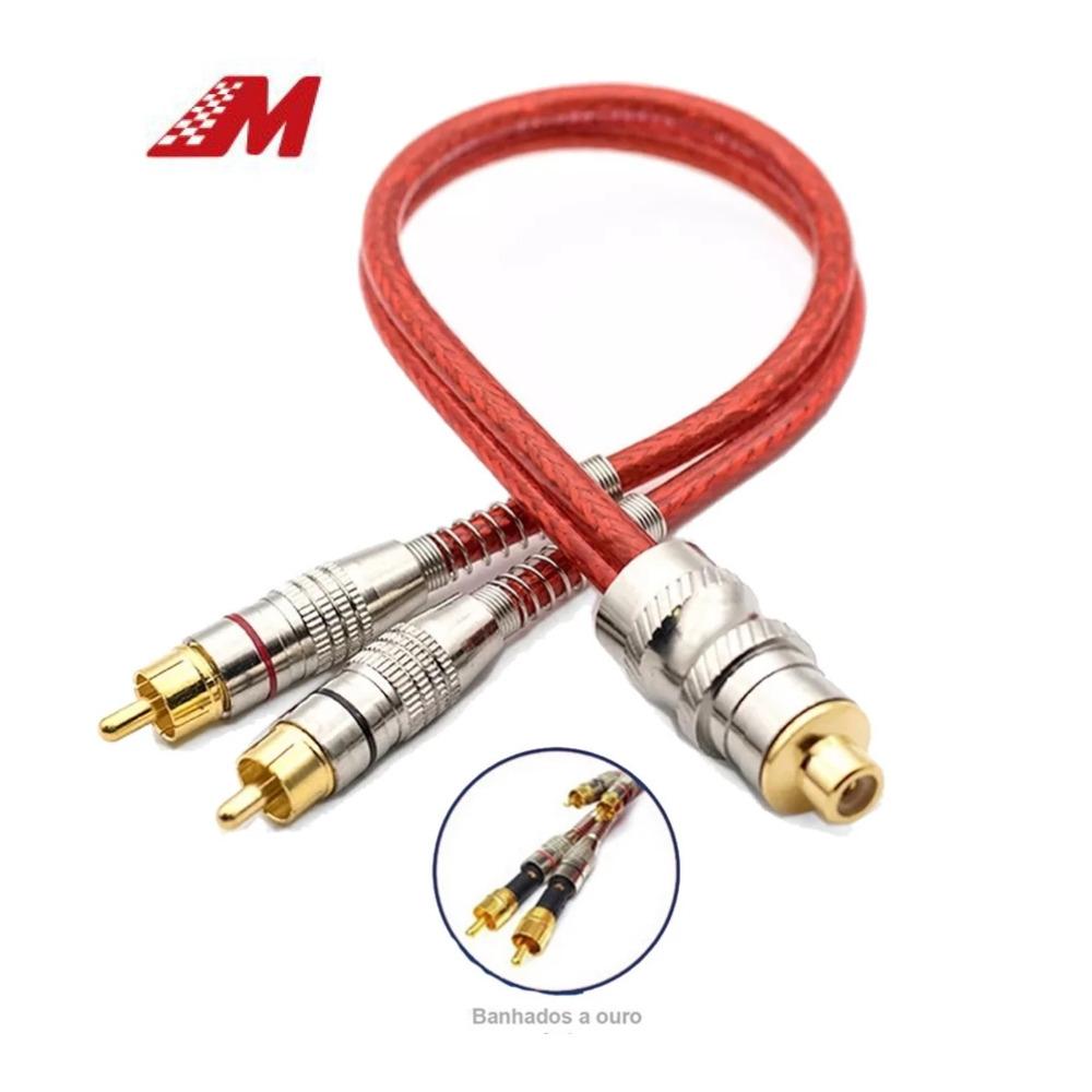 CABO RCA Y 2M/1F 5MM PLUG R METAL TRIPLA BLIND VM