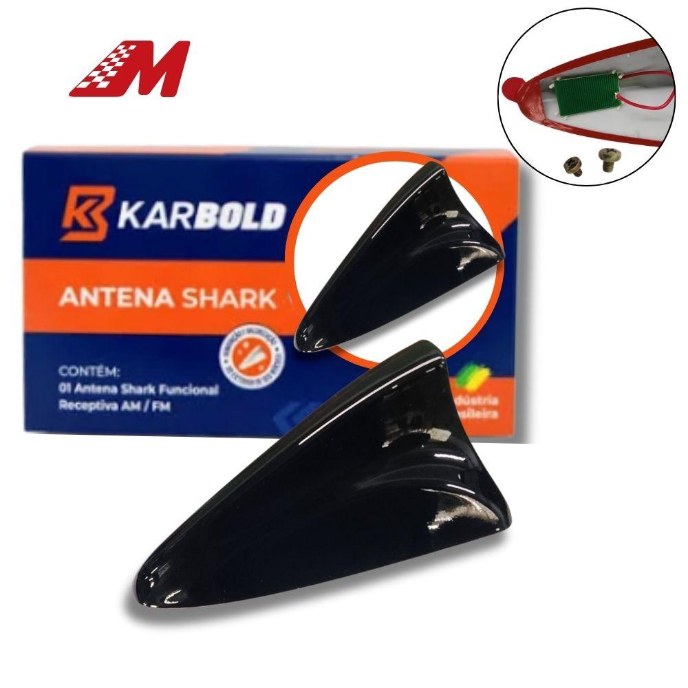 ANTENA TUBARAO SHARK PRETO BRILHANTE UNIV