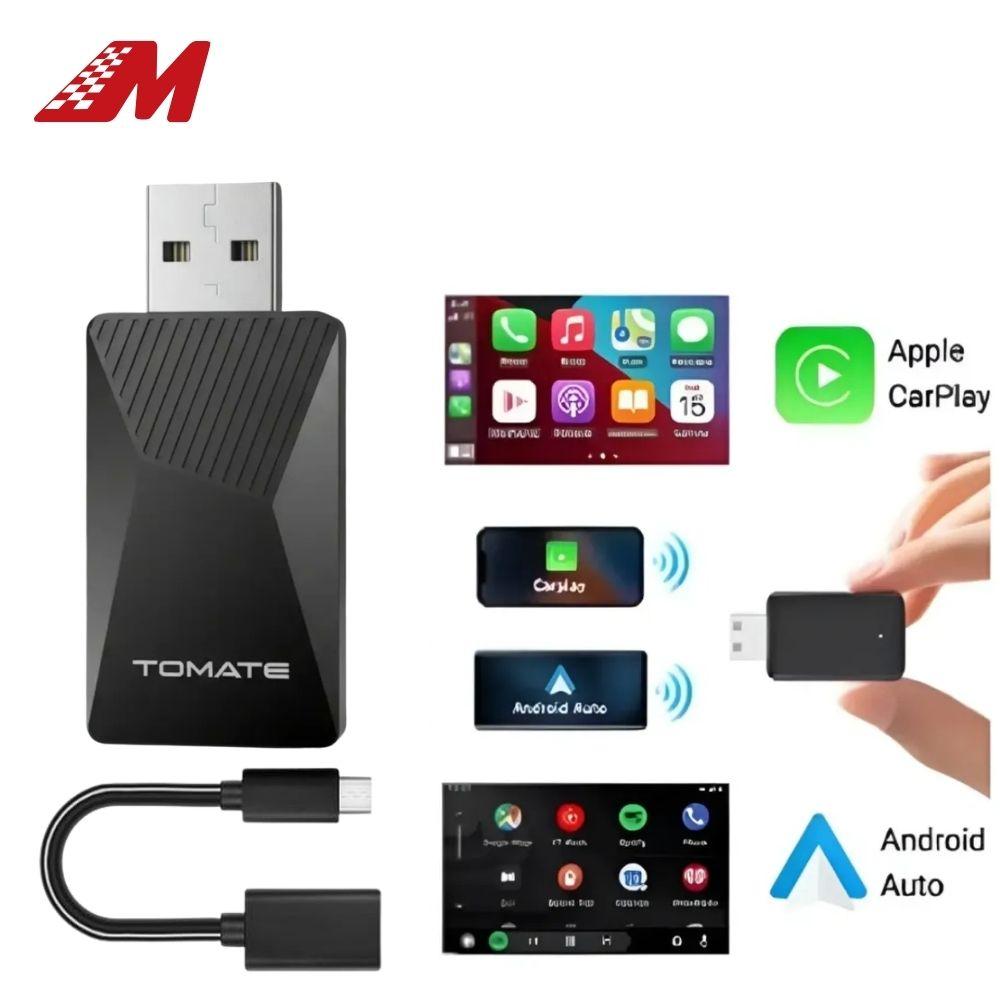 ADAPTADOR CARPLAY ANDROID AUTO SEM FIO 2X1