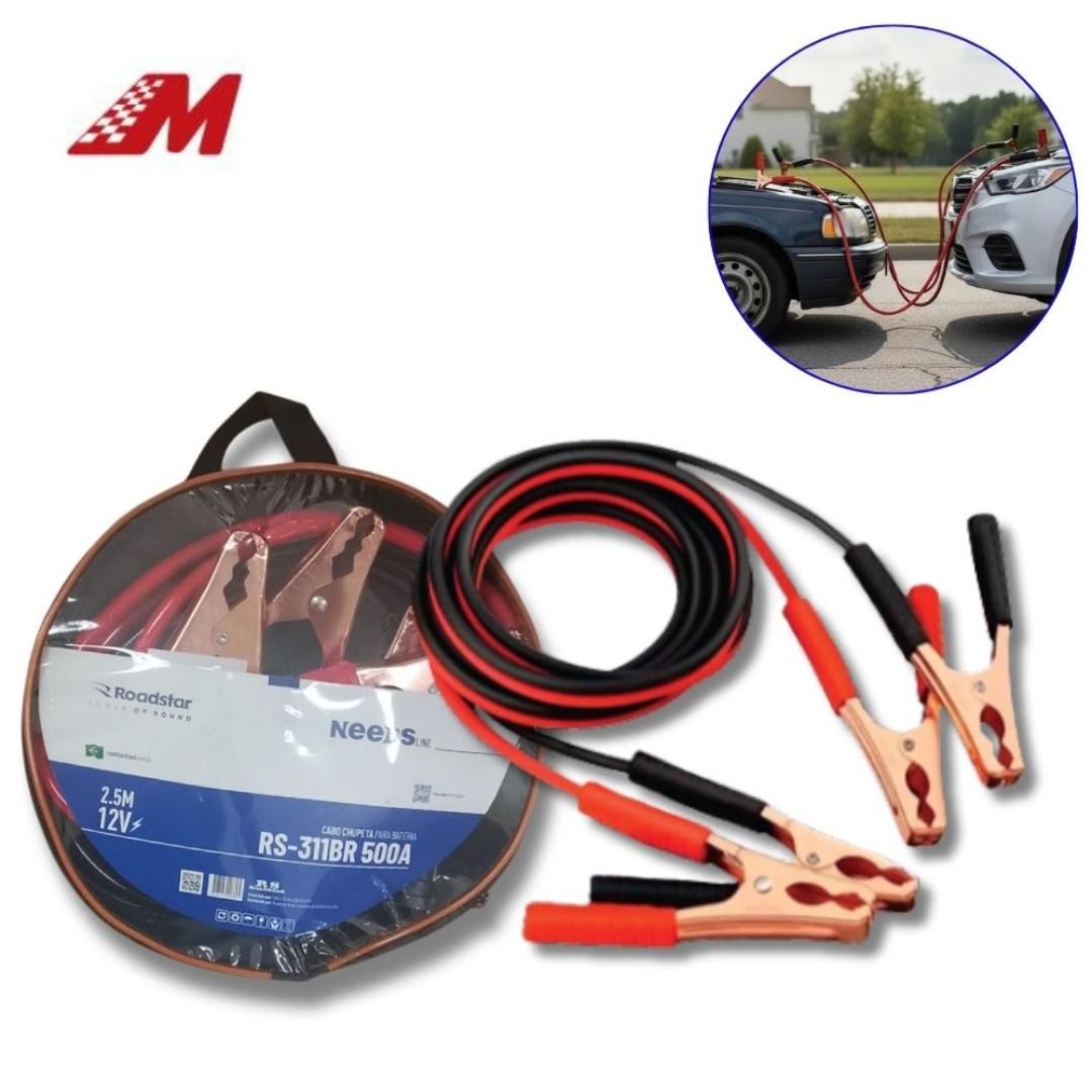 CABO EMERGENCIA BATERIA 12V CHUPETA 2,5M 500A