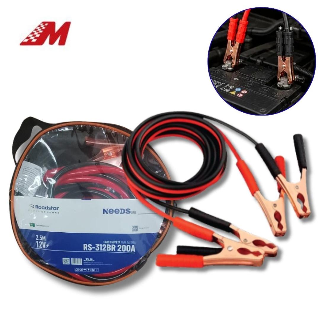 CABO EMERGENCIA BATERIA 12V CHUPETA 2,5M 200A
