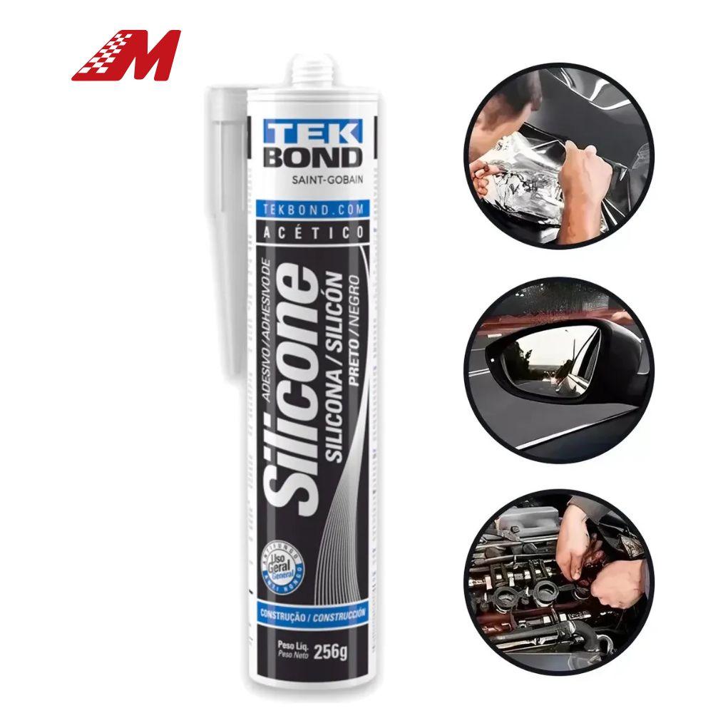 ADESIVO SILICONE MULTIUSO ACETICO PRETO 256G