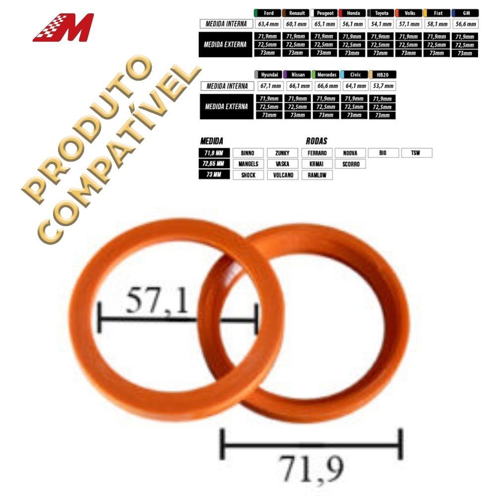 ANEL CENTRALIZADOR 72MM VW LARANJA (4 UN)